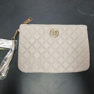 Studio Badgley Mischka Quilted Beige Wristlet